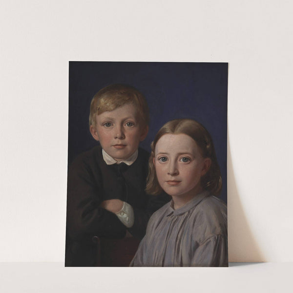 Jens Simmelkær Asmussen og Katrine Asmussen som børn (1867) by Constantin Hansen