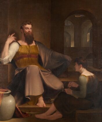 Jeremiah Dictating His Prophecy of the Destruction of Jerusalem to Baruch the Scribe