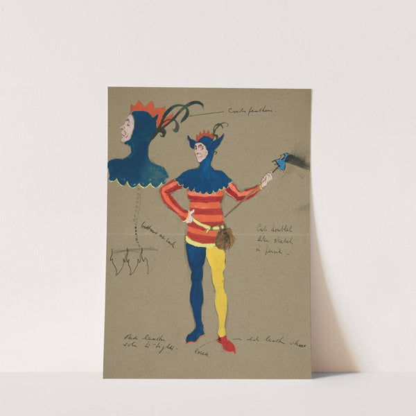 Jester, costume sketch for Henry Irving’s Planned Production of King Richard II by Edwin Austin Abbey