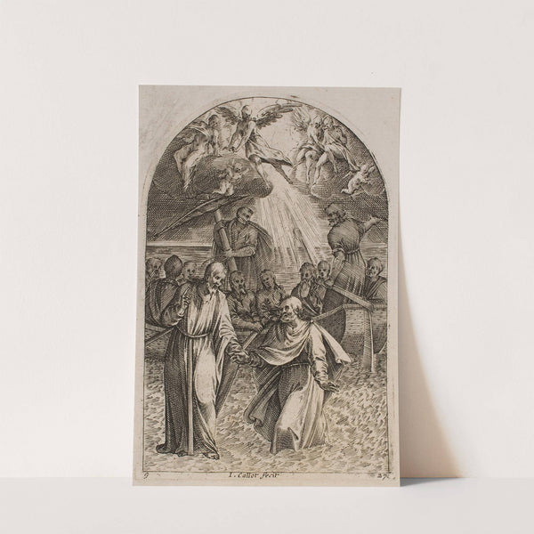 Jesus and St. Peter Walking on the Water (1611) by Jacques Callot