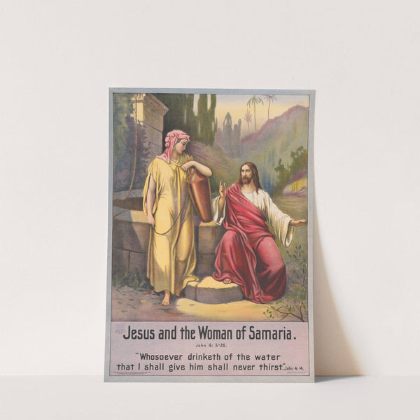 Jesus and the woman of Samaria (1905) by Stecher Litho. Co