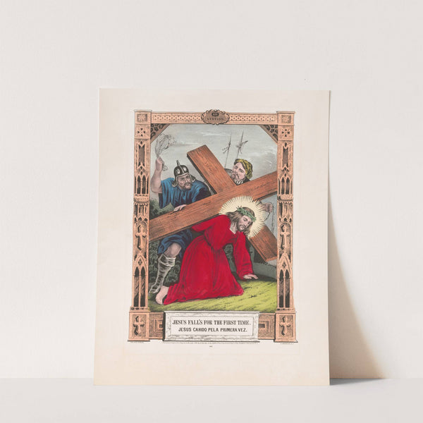 Jesus fall’s for the first time (1848) by Currier & Ives.