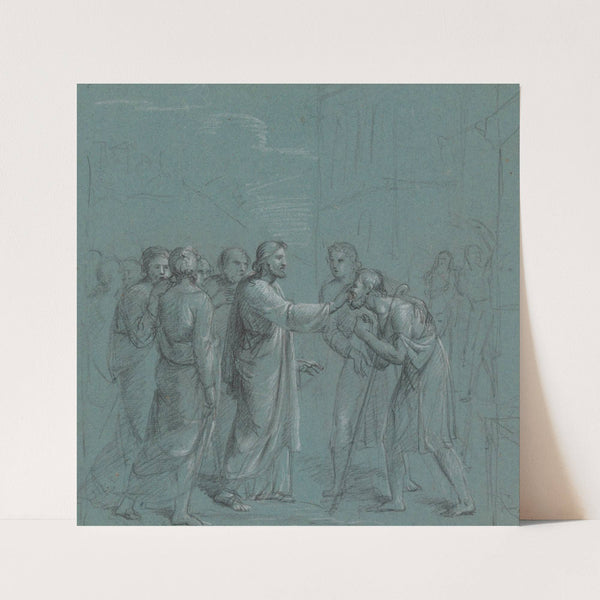 Jesus Healing a Blind Man by Jean Antoine Verschaeren