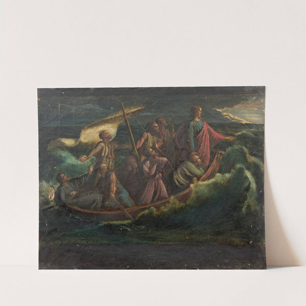 Jesus in the storm on the Galilee sea by Louis Janmot