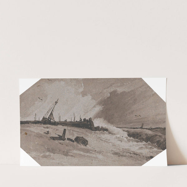 Jetty in a Storm by François Louis Thomas Francia