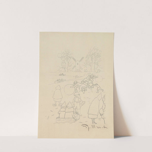 Jeu de neige devant le moulin by Léon Spilliaert