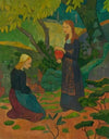 Jeune bretonne au pot vermillon et fillette agenouillée (circa 1891-1893)