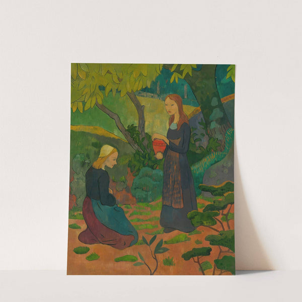 Jeune bretonne au pot vermillon et fillette agenouillée (circa 1891-1893) by Paul Sérusier