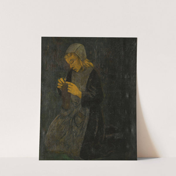 Jeune bretonne tricotant by Paul Sérusier