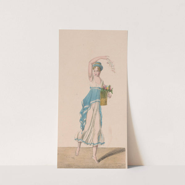 Jeune éphésienne semant des fleurs (choeurs) dans Olimpie, tragédie lyrique, ballet du 3e acte (1820-1829) by Auguste Garneray