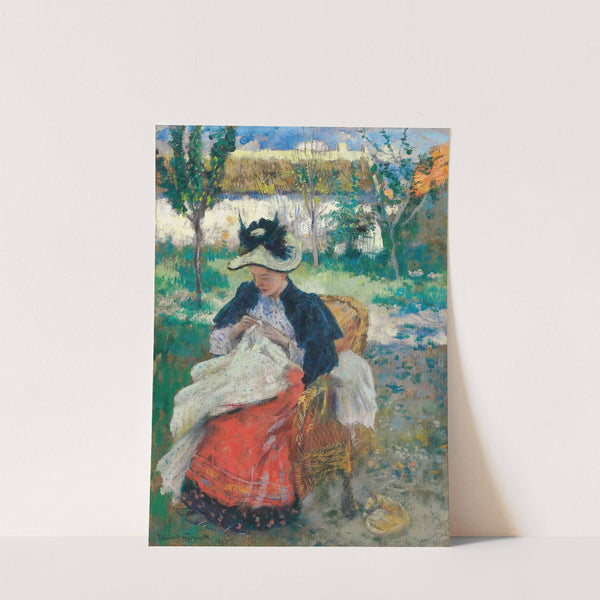 Jeune femme à sa couture by Norbert Goeneutte