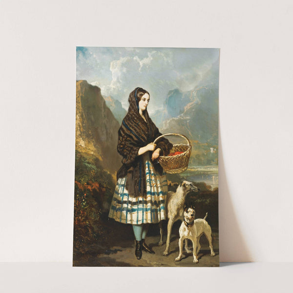 Jeune femme aux chiens by Alfred De Dreux