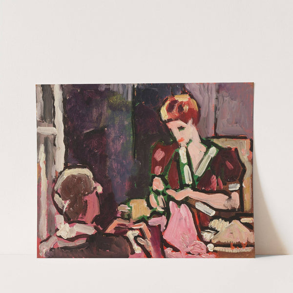 Jeune femme cousant by Louis Valtat