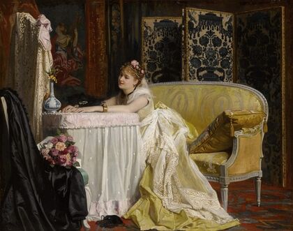 Jeune femme écrivant une lettre — size preview