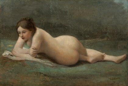Jeune femme étendue sur l’herbe (circa 1850-1860)