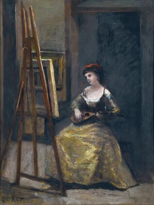 Jeune Femme Jouant De La Mandoline