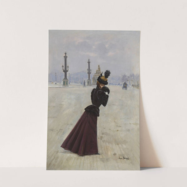 Jeune femme, place de la Concorde by Jean Béraud