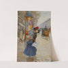 Jeune Femme Traversant Le Boulevard by Jean Béraud
