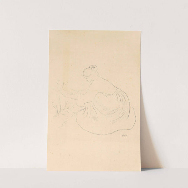 Jeune fille accroupie cueillant des fleurs (1893) by Aristide Maillol