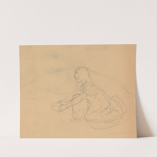 Jeune fille accroupie présentant un bol (1898) by Théophile Alexandre Steinlen