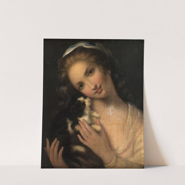 Jeune fille au chat by Jean-Baptiste Greuze