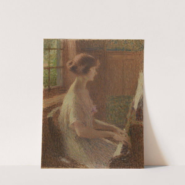 Jeune fille au piano. Portrait de Mademoiselle Warnier by Ernest Laurent