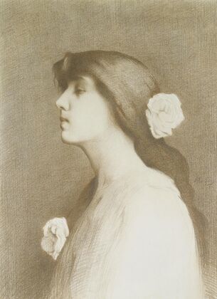 Jeune fille aux roses