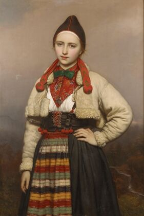 Jeune fille de la paroisse de Rattvik dans Dalarne, Suède (1862)