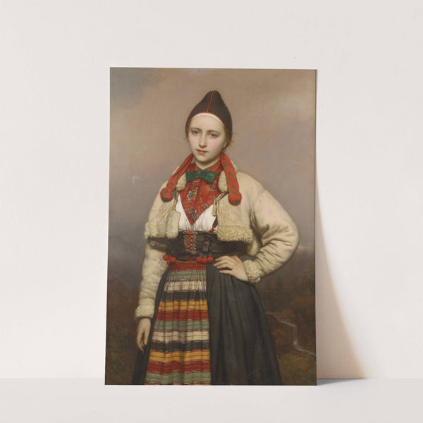 Jeune fille de la paroisse de Rattvik dans Dalarne, Suède (1862) by Jozef Van Lerius