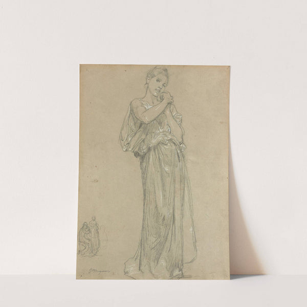 Jeune fille drapée et un groupe de figures, étude pour ‘Premiers bijoux’ by William Bouguereau