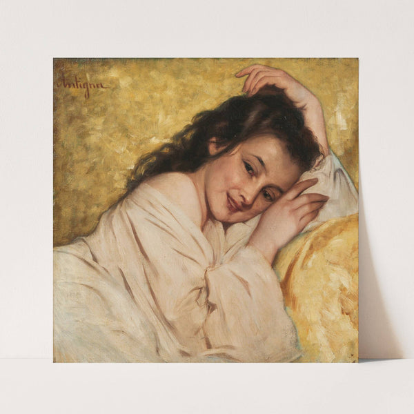 Jeune Fille Souriant by Jean-Pierre-Alexandre Antigna