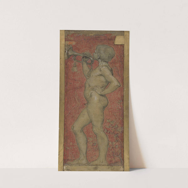 Jeune garçon nu jouant du clairon by Hippolyte Dominique Berteaux