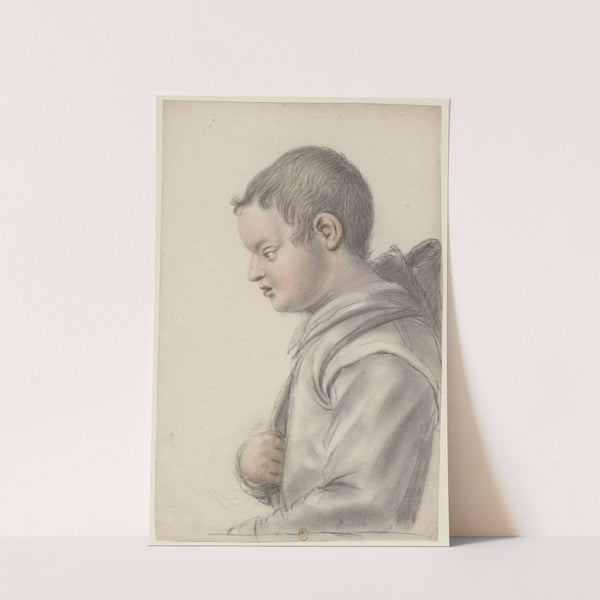 Jeune garçon portant une hotte sur le dos, de profil à gauche by Nicolas Lagneau