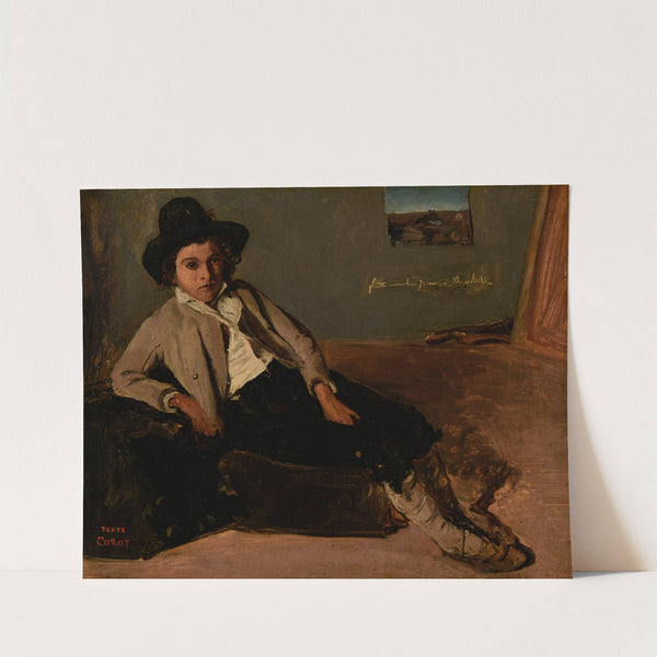 Jeune italien assis by Jean-Baptiste-Camille Corot