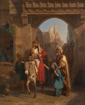 Jeune mendiante dans une rue du Caire