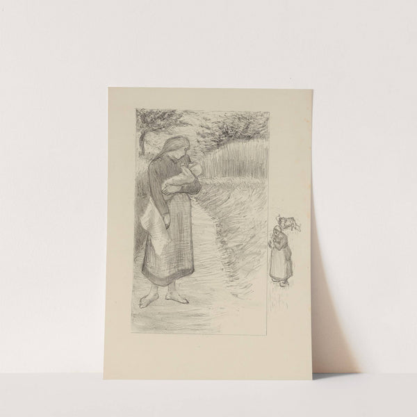 Jeune paysanne sur un chemin, portant un enfant dans ses bras (1895) by Henri-Gabriel Ibels