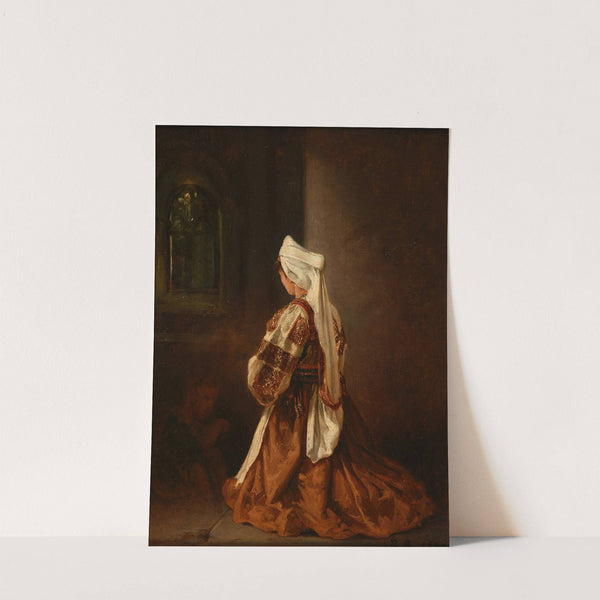 Jeune romaine en prière dans une église (1829) by Jacques-Raymond Brascassat