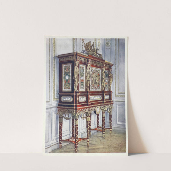 Jewel cabinet of Queen Marie Antoinette, of mahogany, gilt, inlaid, carved, and with painted plaques by Edwin Foley