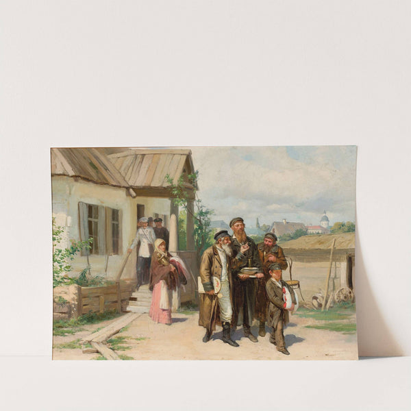 Jews carrying items purchased at an auction by Mikołaj K. Pimonienko