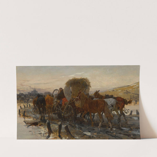 Jews leading horses to the market by Jozef Brandt