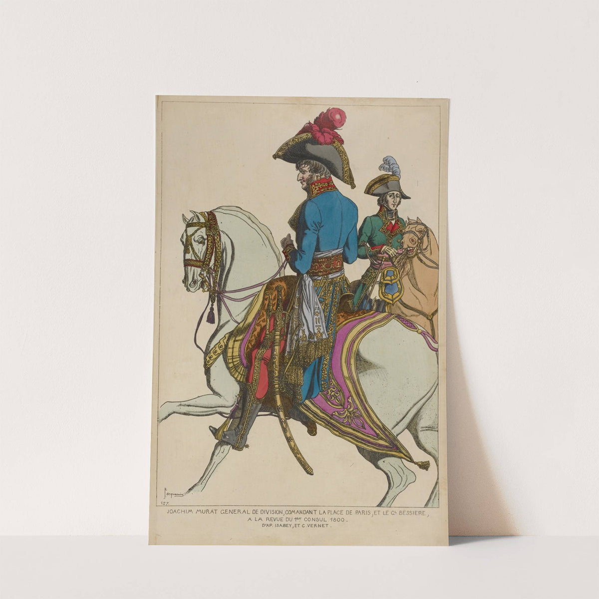 Joachim Murat general de division, comandant la place de Paris, et le Gl. Bessiere, a la revue du 1er consul 1800 by Raphaël Jacquemin