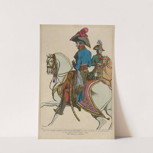 Joachim Murat general de division, comandant la place de Paris, et le Gl. Bessiere, a la revue du 1er consul 1800 by Raphaël Jacquemin