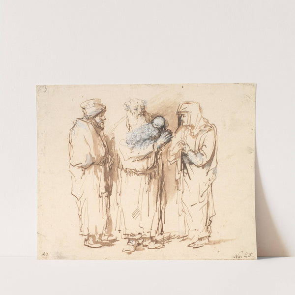 Joakim med det lille Kristusbarn, Anna og en tredje figur by Philips Koninck