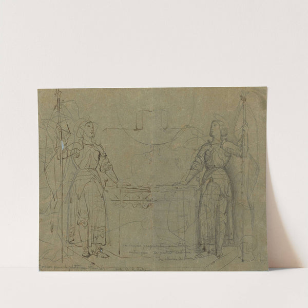 Joan of Arc Standing at the Altar at Reims Cathedral by Jean Auguste Dominique Ingres