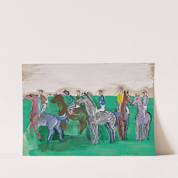 Jockeys et chevaux avant le départ (circa 1930) by Raoul Dufy