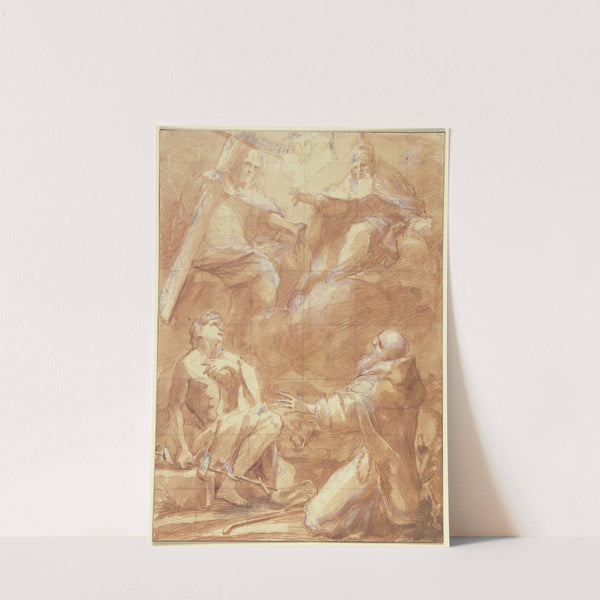 Johannes der Täufer und der Heilige Antonius erblicken Gottvater by Federico Barocci