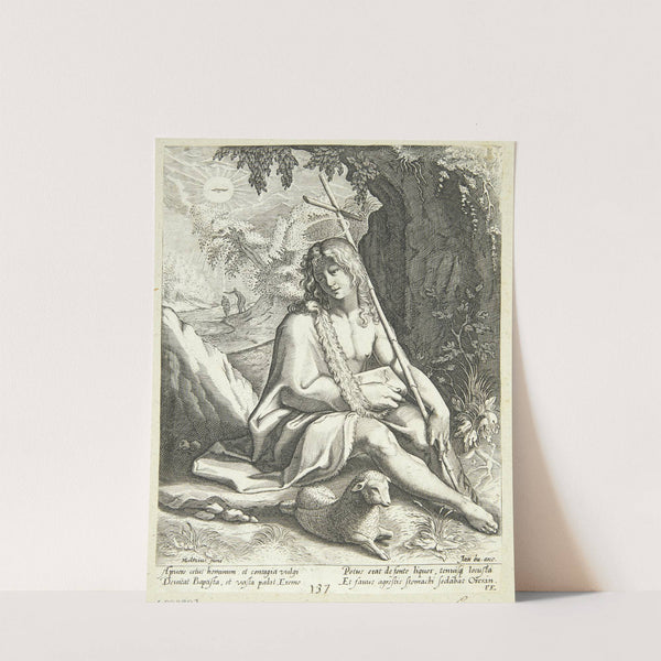 Johannes Døberen i ørkenen by Conrad Goltzius