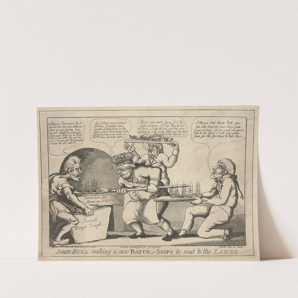 John Bull making a new batch of ships to send to the lakes. by William Charles