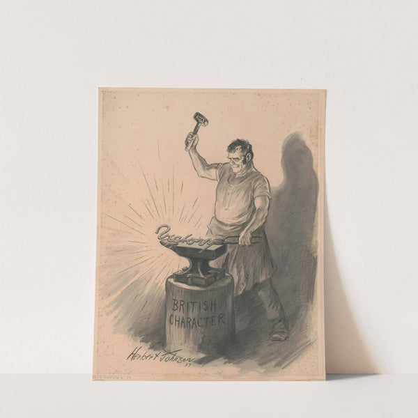 John Bull pounding out a British victory (1917) by Herbert Johnson