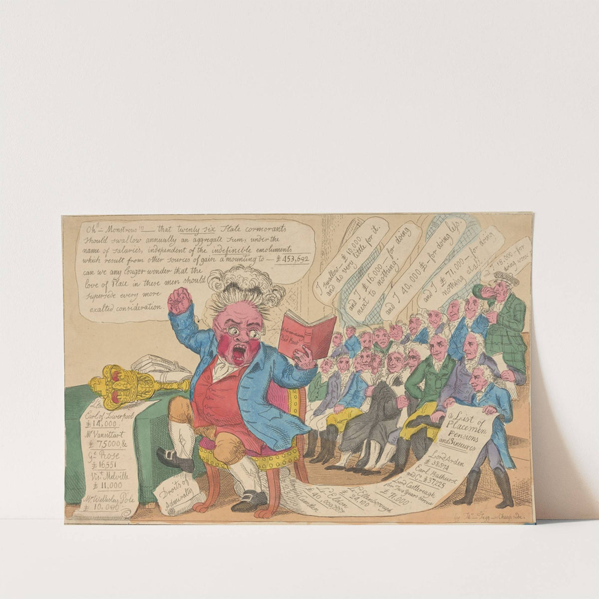 John Bull reading the extraordinary red book (1816) by William Elmes
